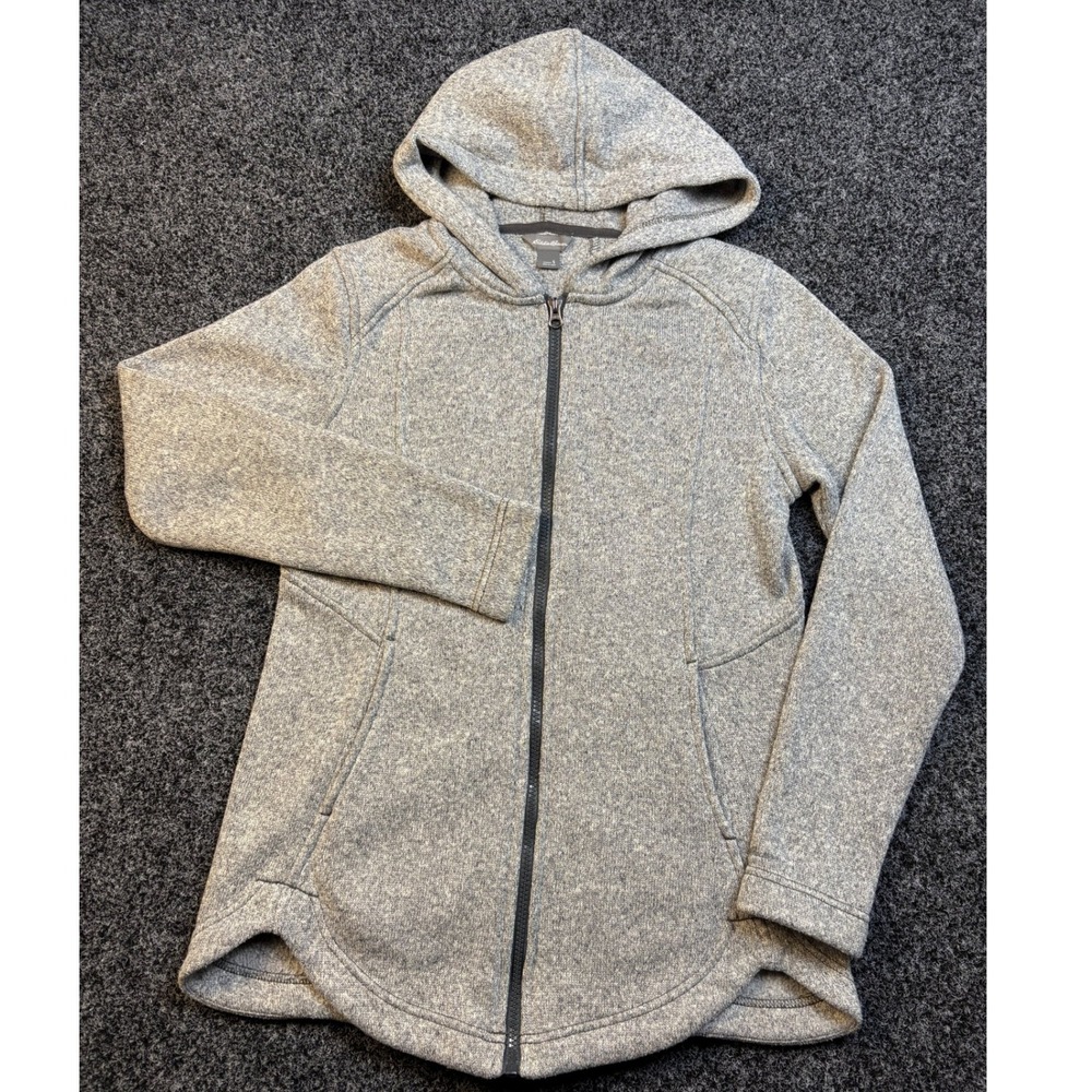Eddie Bauer Radiator 2.0 Full Zip Jacket Gray Heather Fleece Hoodie Womens Small
